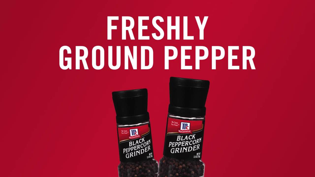 thumbnail video image 2 of McCormick Black Peppercorn Grinder, 2.5 oz Bottle, 2 of 26