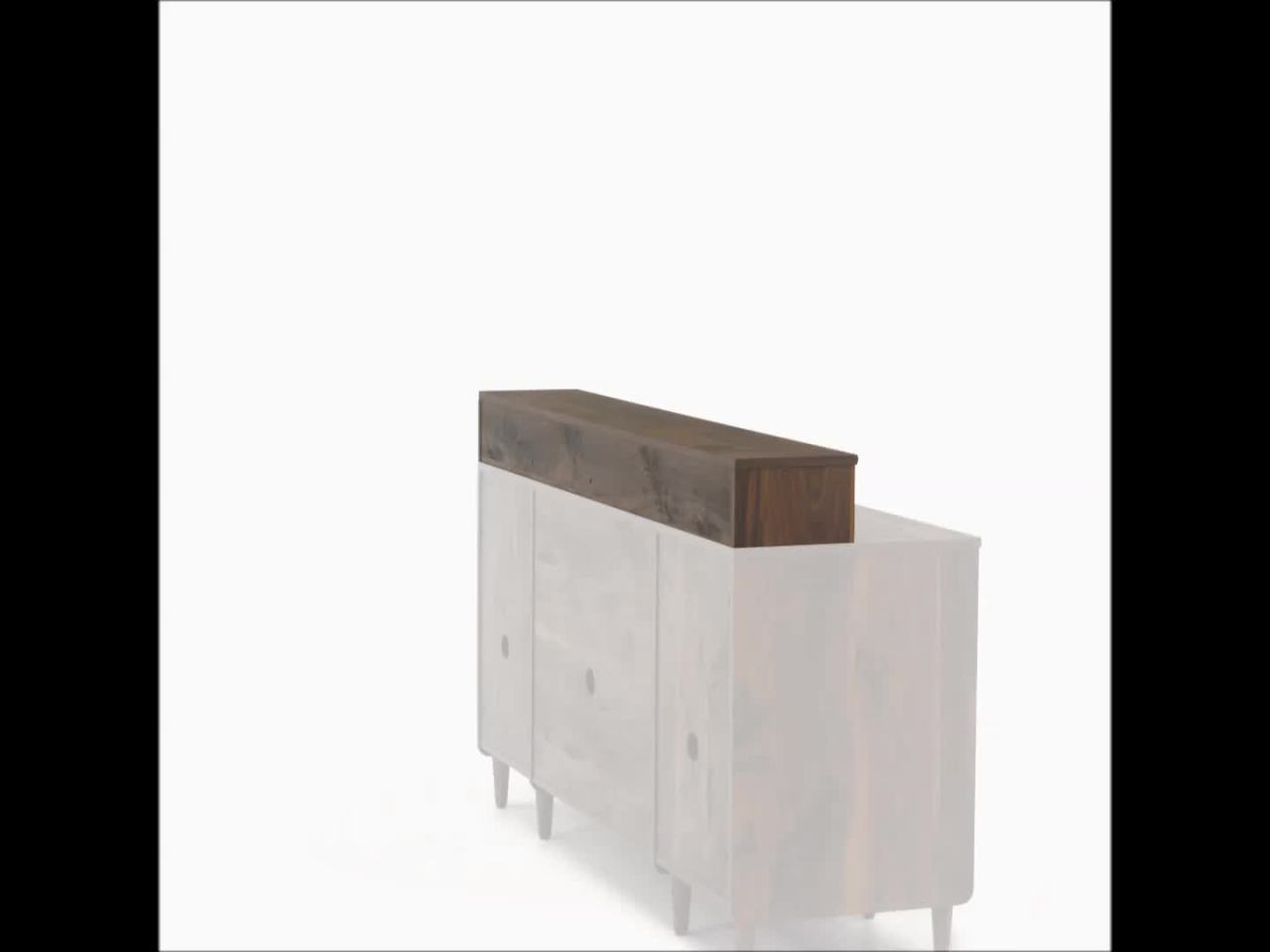 thumbnail video image 2 of Sauder Clifford Place 59" Wide Add-on Wood Cubbyhole Organizer, Grand Walnut Finish, 2 of 8