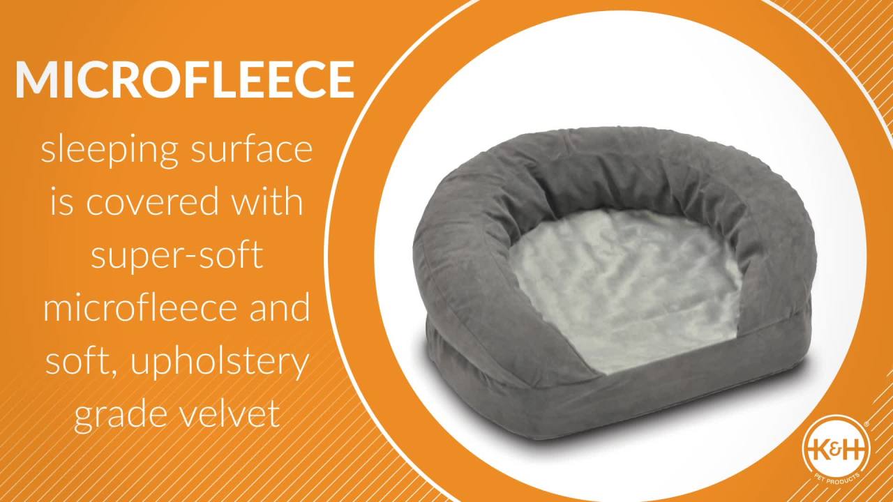 thumbnail video image 2 of K&H Pet Products Ortho Bolster Sleeper Orthopedic Dog Bed Brown Small 20 Inches, 2 of 7