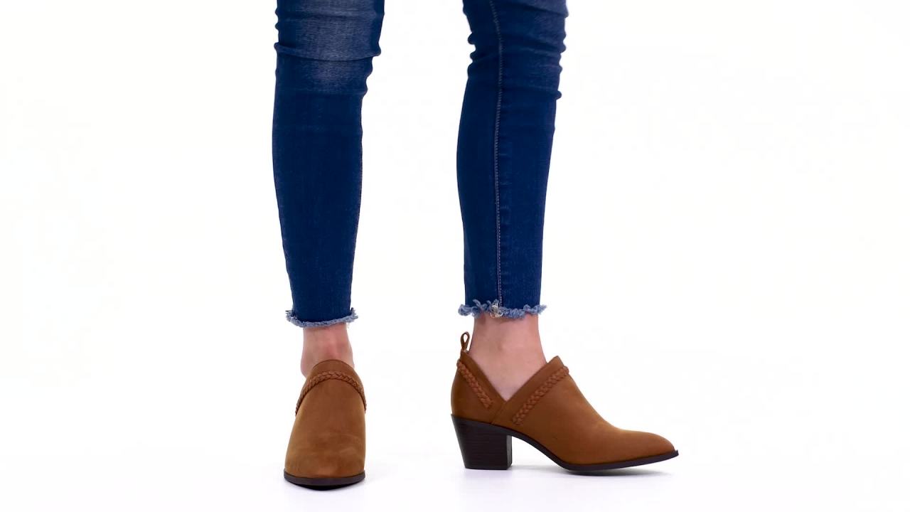 thumbnail video image 2 of Journee Womens Sophie Pull On Stacked Heel Booties, 2 of 10