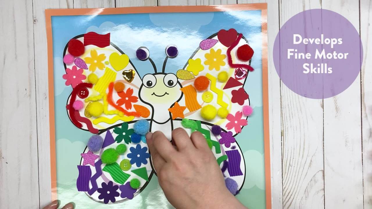thumbnail video image 2 of Creativity for Kids Sticky Wall Art Butterfly- Child Sensory Activity for Boys and Girls Ages 3+, 2 of 9