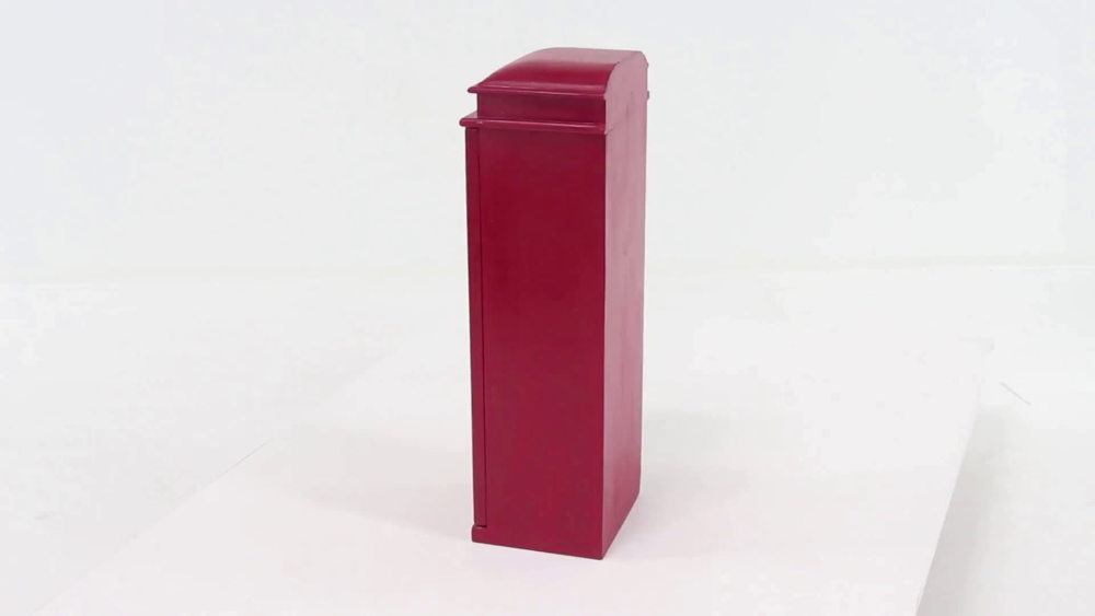 DecMode 11" x 30" Red Wooden London Telephone Booth 2 Shelf Storage Unit, 1-Piece - image 2 of 18